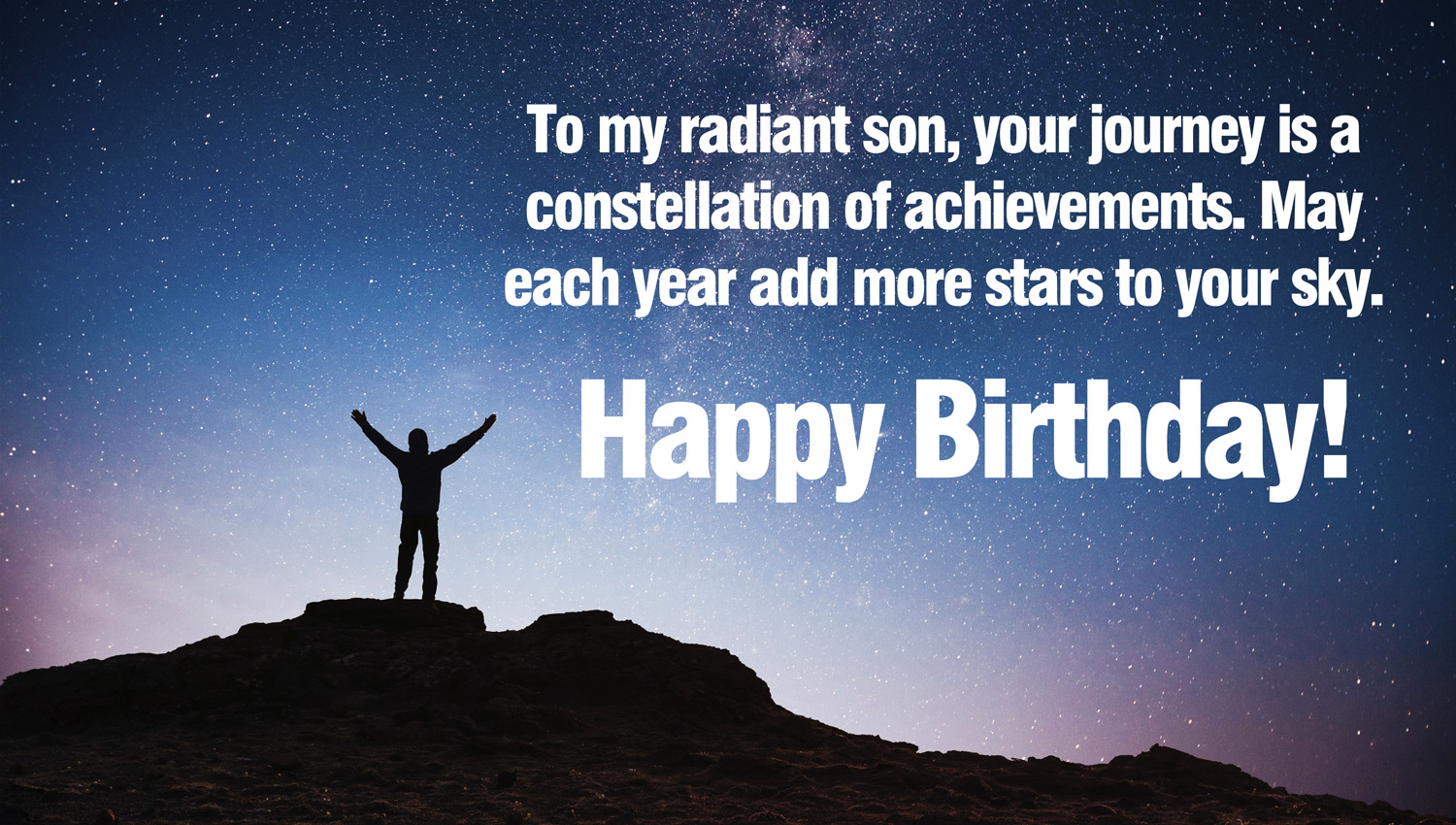 Sharable birthday wish card for adult son