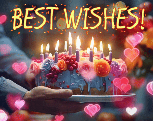 Best wishes - beautiful card (GIF)