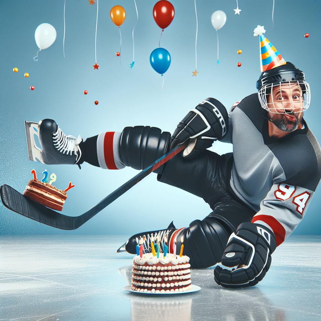 happy birthday image - cake, hockey