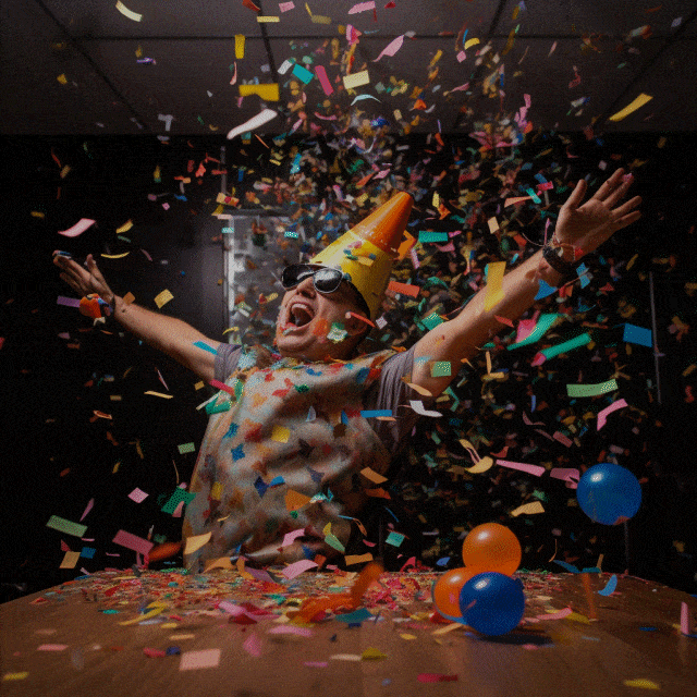 Be happy at your birthday - lots of confetti