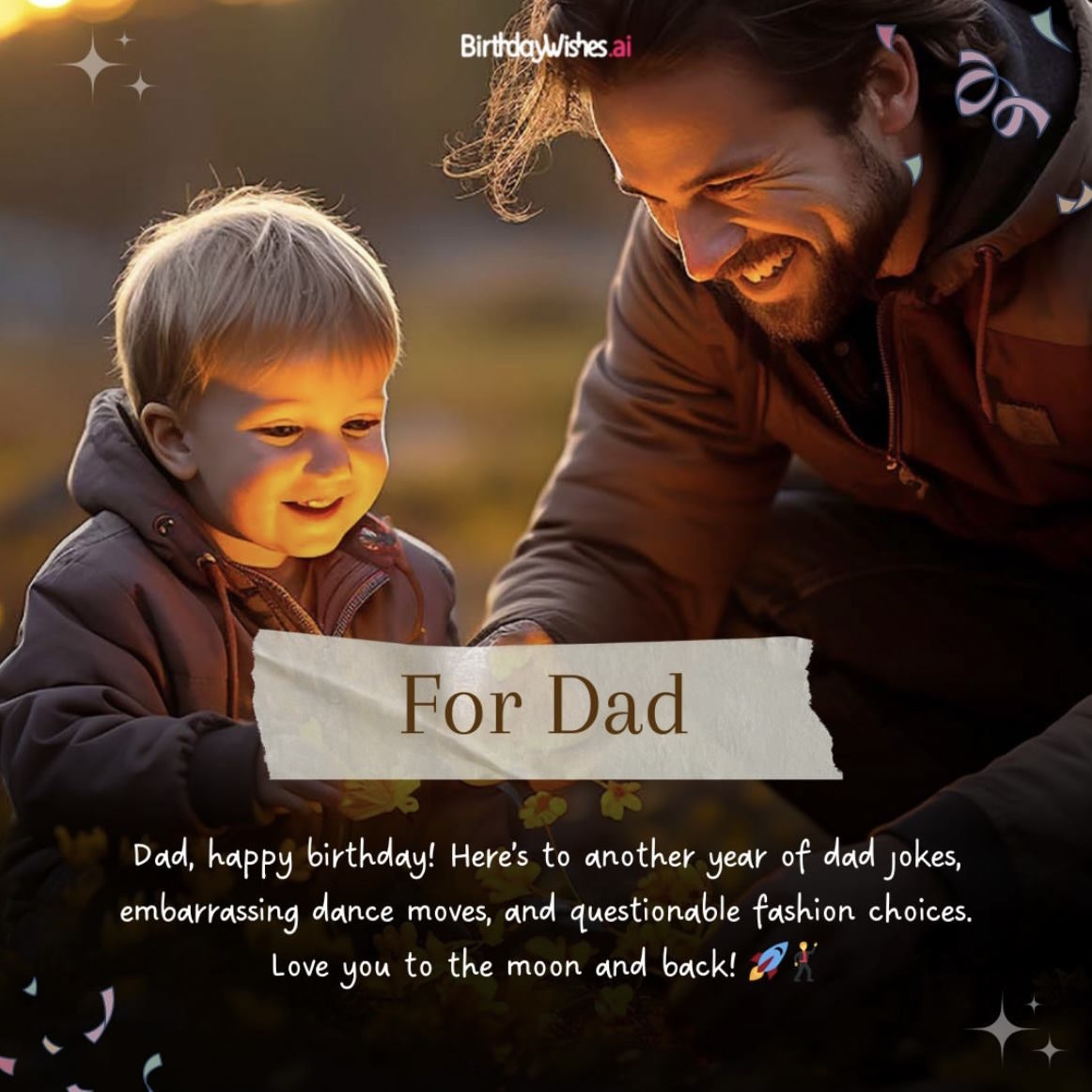 Birthday Wishes for Dad - Dad with a boy