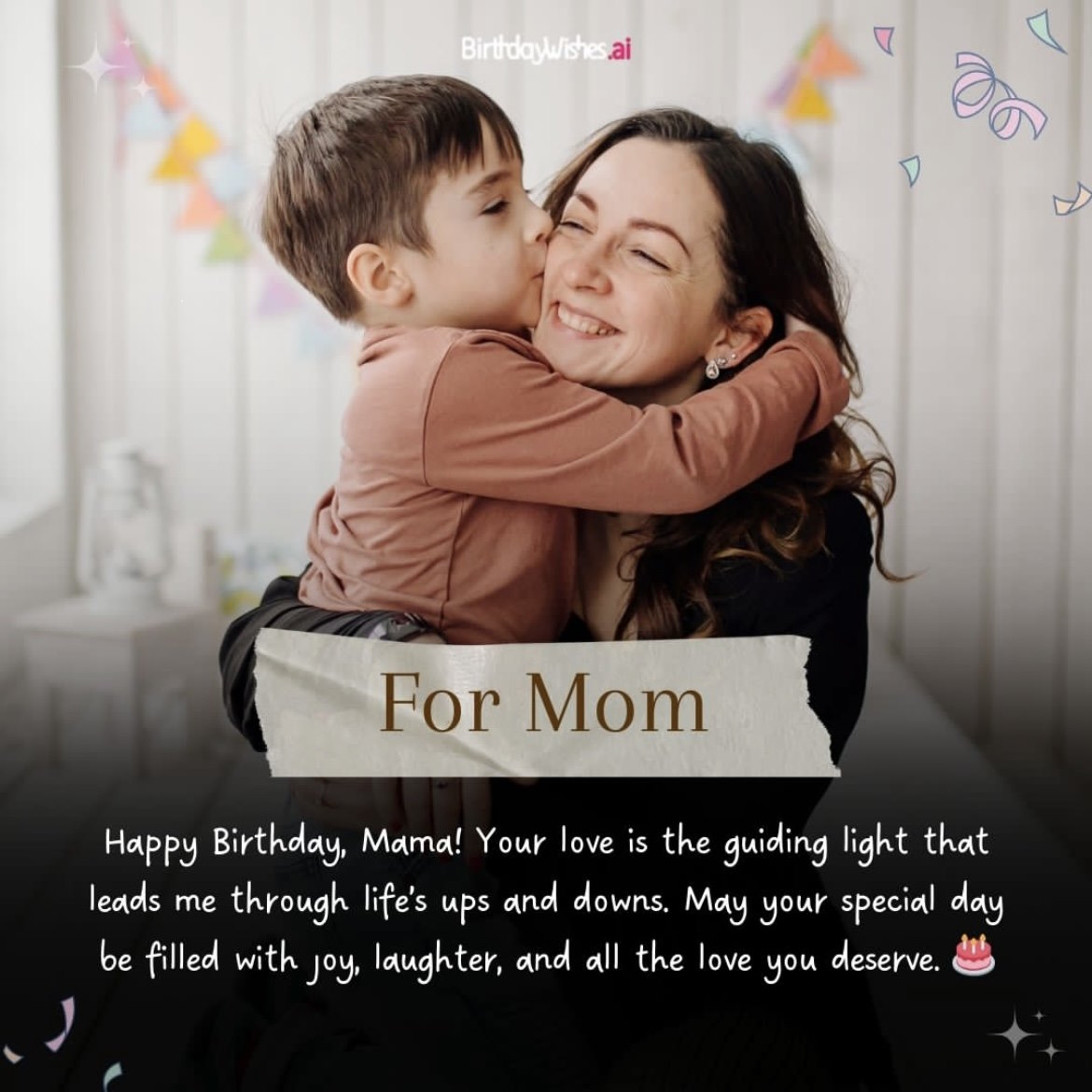 Birthday Wishes for Mom - mom hugging a boy