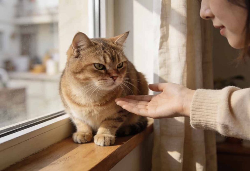 a cat sitting on a windowsill