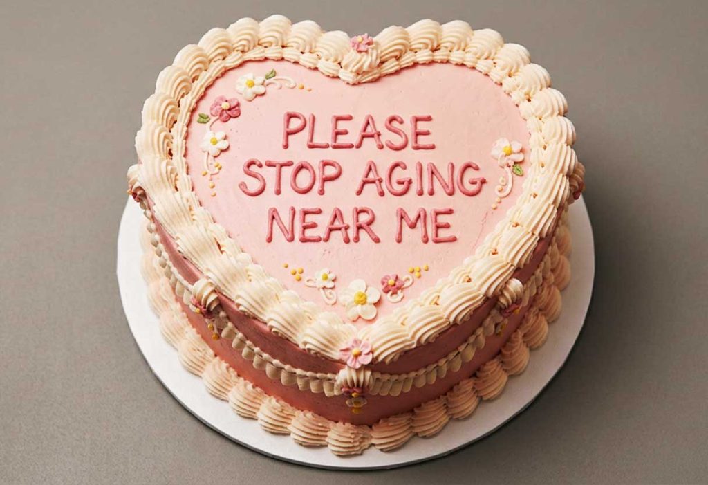 birthday cake with a funny aging message